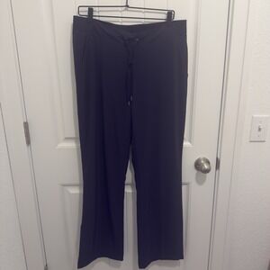Athleta Women's Black Lined Flared Athletic Pants drawstring Waist Size 12‎